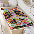 Hippie Flower Peace Sign Print Changing Pad Cover