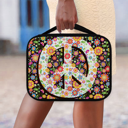 Hippie Flower Peace Sign Print Classic Bible Case