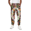 Hippie Flower Peace Sign Print Cotton Sweatpants