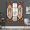 Hippie Flower Peace Sign Print Grommet Curtain Panels