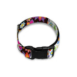 Hippie Flower Peace Sign Print Dog Collar