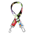 Hippie Flower Peace Sign Print Dog Seat Belt