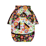 Hippie Flower Peace Sign Print Dog Zip Up Hoodie