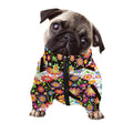 Hippie Flower Peace Sign Print Dog Zip Up Jacket