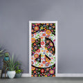 Hippie Flower Peace Sign Print Door Sticker
