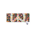 Hippie Flower Peace Sign Print Extended Mouse Pad
