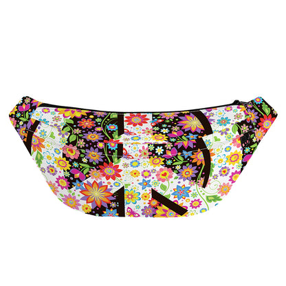 Hippie Flower Peace Sign Print Fanny Pack
