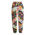 Hippie Flower Peace Sign Print Fleece Lined Knit Pants