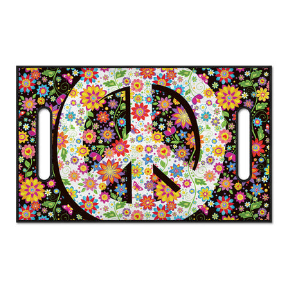 Hippie Flower Peace Sign Print Golf Cart Seat Cover