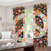 Hippie Flower Peace Sign Print Grommet Curtains