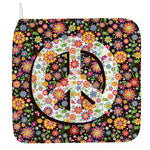 Hippie Flower Peace Sign Print Hand Towel