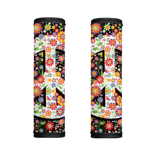 Hippie Flower Peace Sign Print Handle Covers
