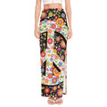 Hippie Flower Peace Sign Print High Slit Maxi Skirt