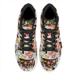 Hippie Flower Peace Sign Print High Top Leather Sneakers
