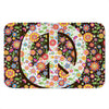 Hippie Flower Peace Sign Print Indoor Door Mat