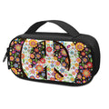 Hippie Flower Peace Sign Print Portable Cooler Travel Case