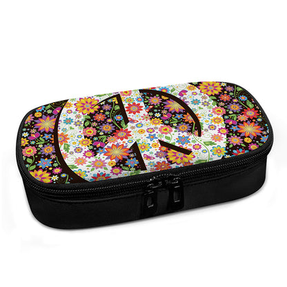 Hippie Flower Peace Sign Print Insulin Cooler Travel Case