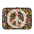 Hippie Flower Peace Sign Print Laptop Sleeve