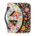 Hippie Flower Peace Sign Print Leather Bible Cover