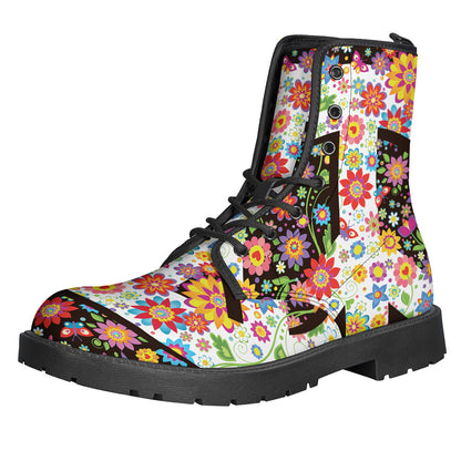 Hippie Flower Peace Sign Print Backpack
