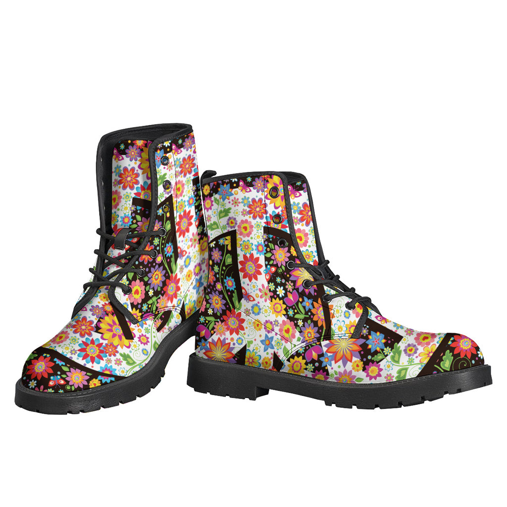 Hippie Flower Peace Sign Print Backpack