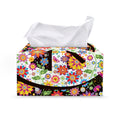 Hippie Flower Peace Sign Print Leather Tissue Box Cover