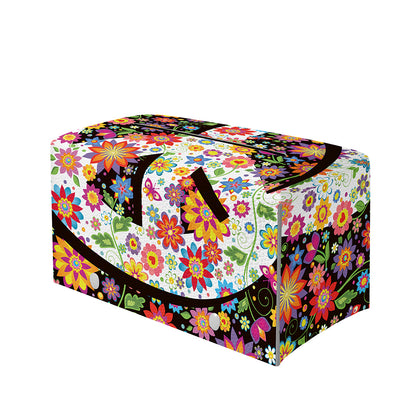 Hippie Flower Peace Sign Print Leather Tissue Box Cover