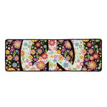 Hippie Flower Peace Sign Print Long Kitchen Mat