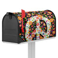 Hippie Flower Peace Sign Print Mailbox Cover