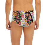 Hippie Flower Peace Sign Print Men's Briefs
