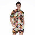Hippie Flower Peace Sign Print Men's Romper