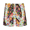 Hippie Flower Peace Sign Print Men's Athletic Shorts