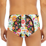 Hippie Flower Peace Sign Print Men's Triangle Swim Briefs