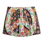Hippie Flower Peace Sign Print Mesh Shorts