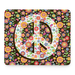 Hippie Flower Peace Sign Print Mouse Pad