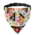 Hippie Flower Peace Sign Print Over The Collar Dog Bandana