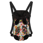 Hippie Flower Peace Sign Print Pet Carrier Backpack