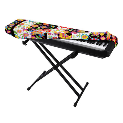 Hippie Flower Peace Sign Print Piano Keyboard Cover