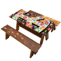 Hippie Flower Peace Sign Print Picnic Table Cover