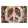 Hippie Flower Peace Sign Print Placemat