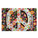 Hippie Flower Peace Sign Print Placemat