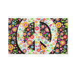 Hippie Flower Peace Sign Print Polyester Flag