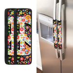 Hippie Flower Peace Sign Print Refrigerator Handle Covers
