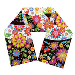 Hippie Flower Peace Sign Print Scarf