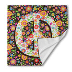 Hippie Flower Peace Sign Print Silk Bandana