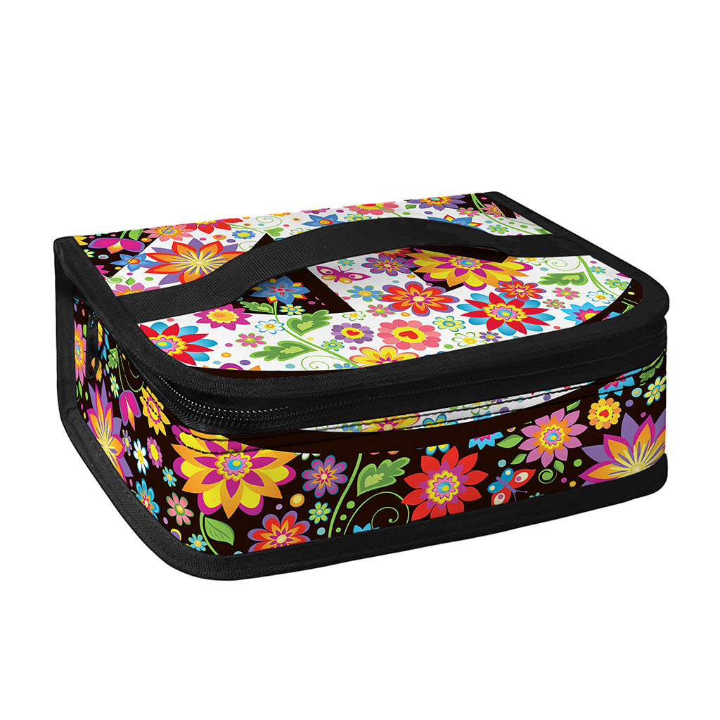 Hippie Flower Peace Sign Print Small Lunch Bag