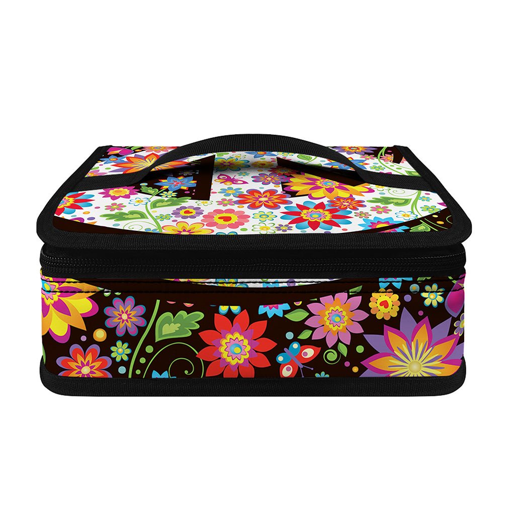 Hippie Flower Peace Sign Print Small Lunch Bag
