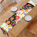 Hippie Flower Peace Sign Print Table Runner