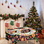 Hippie Flower Peace Sign Print Tablecloth
