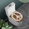 Hippie Flower Peace Sign Print Toilet Lid Cover